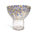 A large Art Deco glass vase,