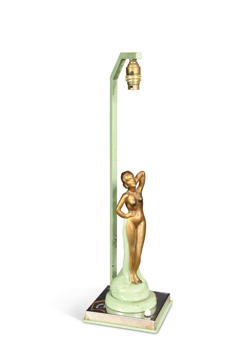 An Art Deco figural table lamp,