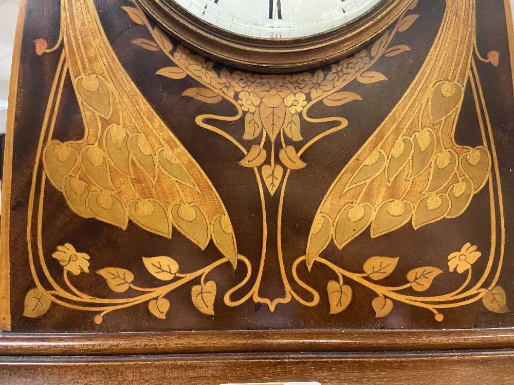 An Art Nouveau inlaid mahogany mantle clock, - Image 12 of 14