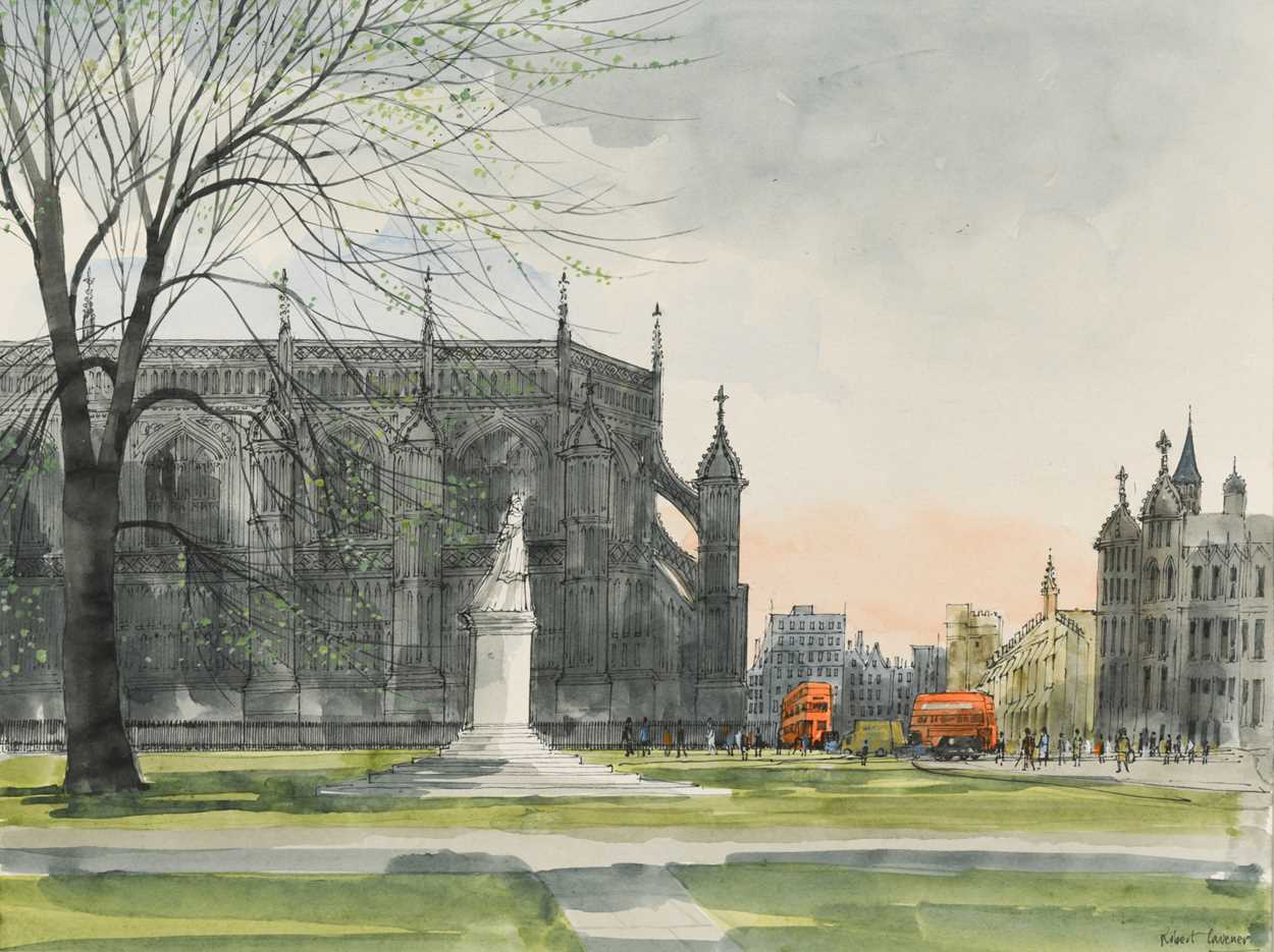 § Robert Tavener (British 1920-2004) Westminster Abbey and the Houses of Parliamentsigned 'Robert