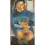 § Anna Mayerson (German 1906-1984) Woman with fruitoil on canvas117 x 63.5cm