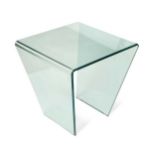 A small bent glass occasional table, modern,