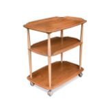 An Ercol three-tier elm drinks trolley,