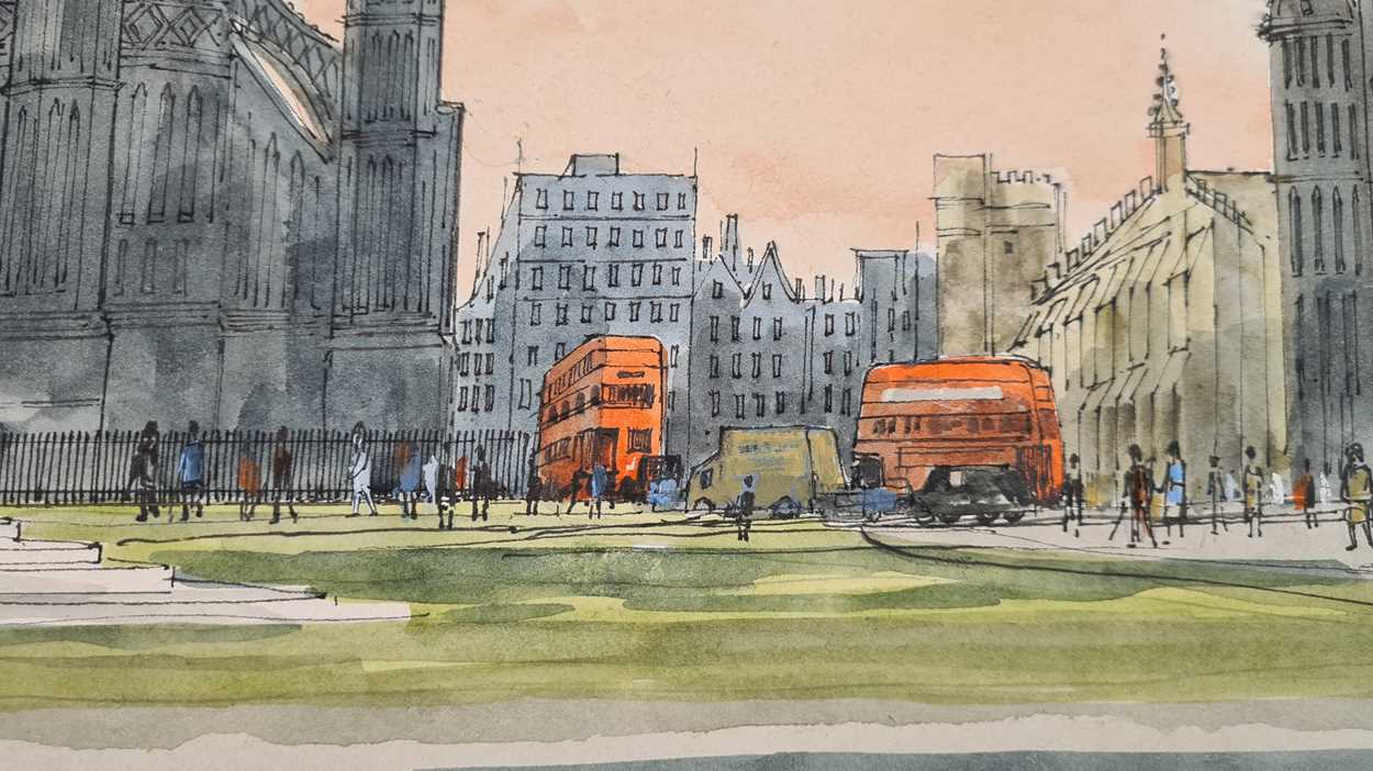 § Robert Tavener (British 1920-2004) Westminster Abbey and the Houses of Parliamentsigned 'Robert - Bild 5 aus 8