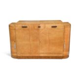 An Art Deco sycamore sideboard,