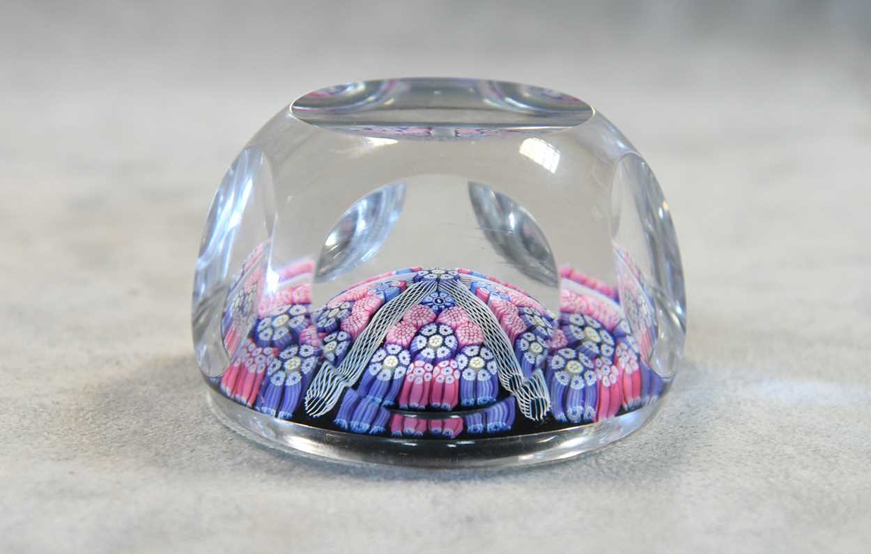 Three Whitefriars faceted glass paperweights, - Image 4 of 12