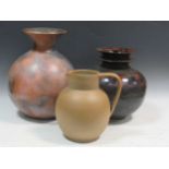 Two large studio potery vases and a Hurlingham pottery jug (3)Condition report: The Hurlingham jug