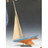 A model of a sailing boat approx 113cm high