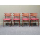 Four Danish mid-century teak dining chairs made for IDG (International Design Group) together with