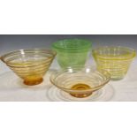 Seven glass bowls with opaque spiral decorationCondition report: Minor scratches to extrior