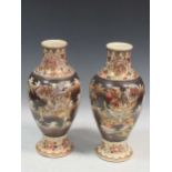 A pair of Japanese Satsuma vases38cm high (2)