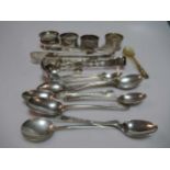 A collection of silver flatware together with 4 silver napkin rings 10.8ozt gross