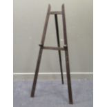 A 19th century ebony artist's easel, 160cm highCondition report: Quite unstableThe back leg has been