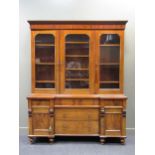 A Victorian mahogany inverted breakfront bookcase 230 x 183 x 55cmCondition report: The rear right
