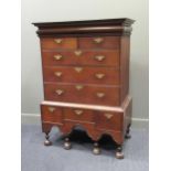 An 18th century oak chest on stand 150 x 107 x 61cm