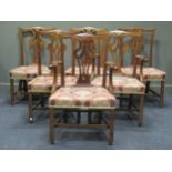 A set of six George III style mahogany dining chairs