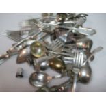 A collection of silver flatware 49.8ozt gross together with some assorted silver plated flatware