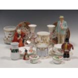 A group of porcelain to include a Spoded teapot, four Coalport candlesticks, a Royal Worcetster
