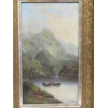 Edward Masters (British, 19th century) View on a lake with mountains beyond, signed 'E Masters' (