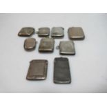 Seven silver vesta cases together with 2 continental examples (9)