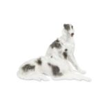 A large Goldscheider model of two Borzoi,
