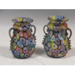 Two Murano glass two-handled vases, 11cm and 10.5cm high