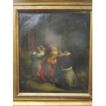 English School, 19th Century, Merry company, oil on canvas, 47 x 40cm