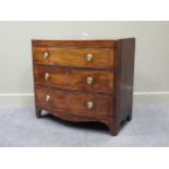 A Regency mahogany bowfront chest of drawers, 84 x 91 x 52cm