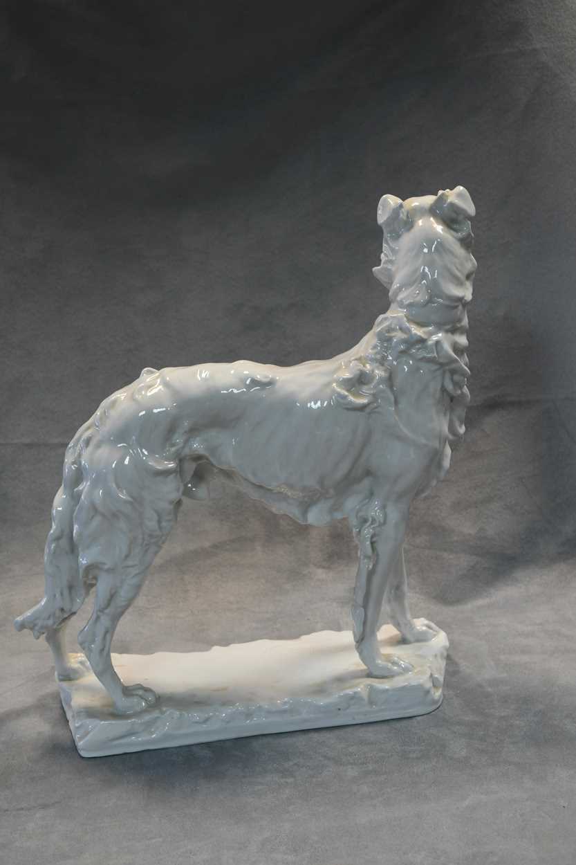 Gyorgy Vastagh (Hungarian, 1834-1922) for Herend, a large blanc de chine model of a Borzoi, - Bild 5 aus 8