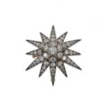 A Victorian diamond star pendant/brooch,