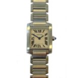 Cartier - A steel 'Tank Française' wristwatch,