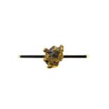 A gold nugget bar brooch,