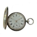 Dent - A Victorian silver full hunter pocket watch,