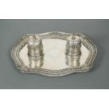 A Victorian silver desk inkstand,