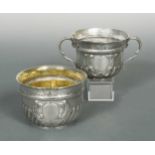 A Victorian silver porringer and bowl,