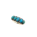 A turquoise half hoop style ring,