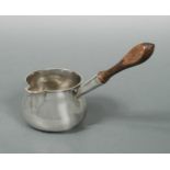 A George III 18th century silver brandy pan,