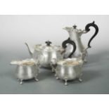 A George VI silver four-piece tea set,