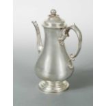 A Victorian silver coffee pot,