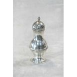 A George II silver bun top spice caster,