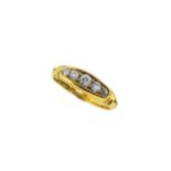 An 18ct gold diamond half hoop ring,