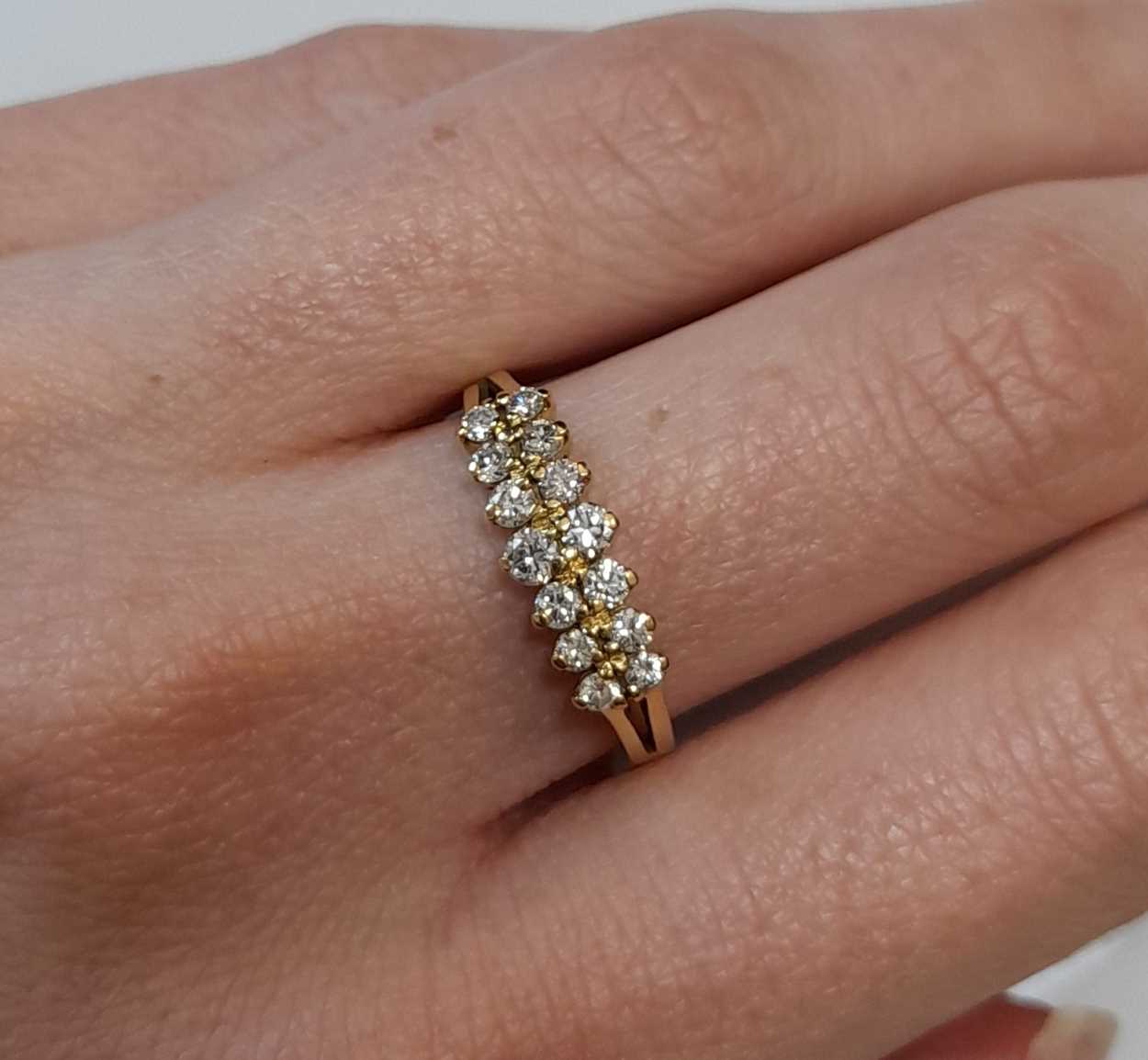 An 18ct gold two row diamond ring, - Image 5 of 5