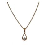 A diamond single stone pendant,