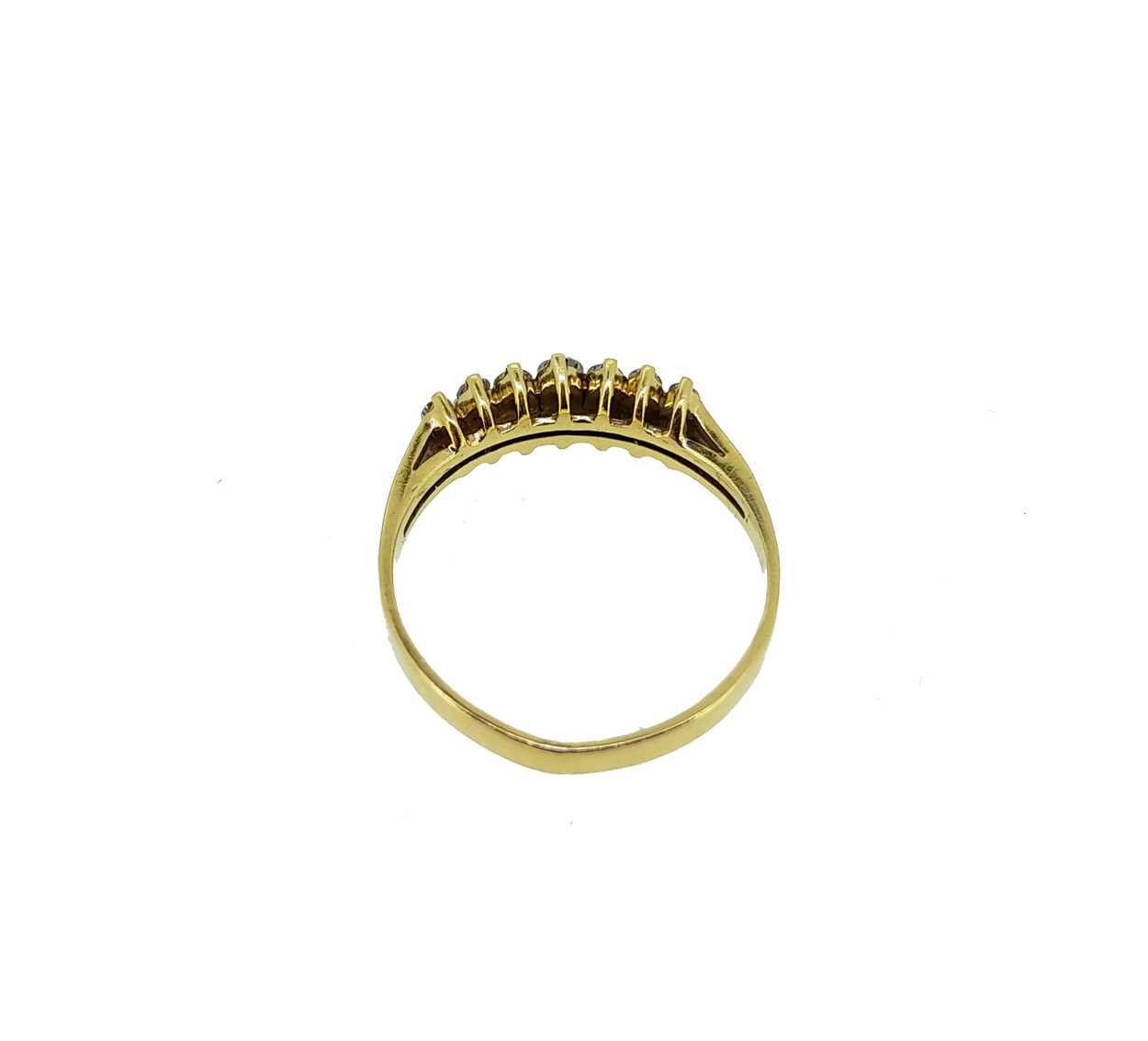 An 18ct gold two row diamond ring, - Image 4 of 5