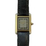 Cartier - A vermeil 'Must de Cartier Tank' wristwatch,