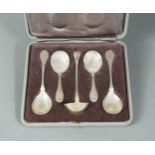 A cased set of early 20th century Danish metalwares silver flatware, mark of Georg Jensen,