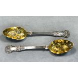 Glasgow - A pair of George IV silver tablespoons with later decoration,