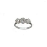 A three stone diamond ring,