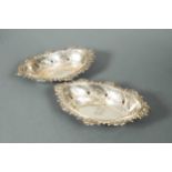 A pair of Edward VII silver bon bon dishes,