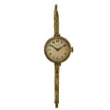 Rolex - An early 20th century 18ct gold wristwatch,